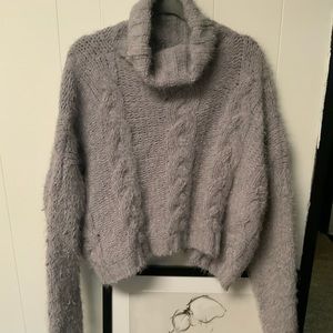 Cropped turtleneck sweater